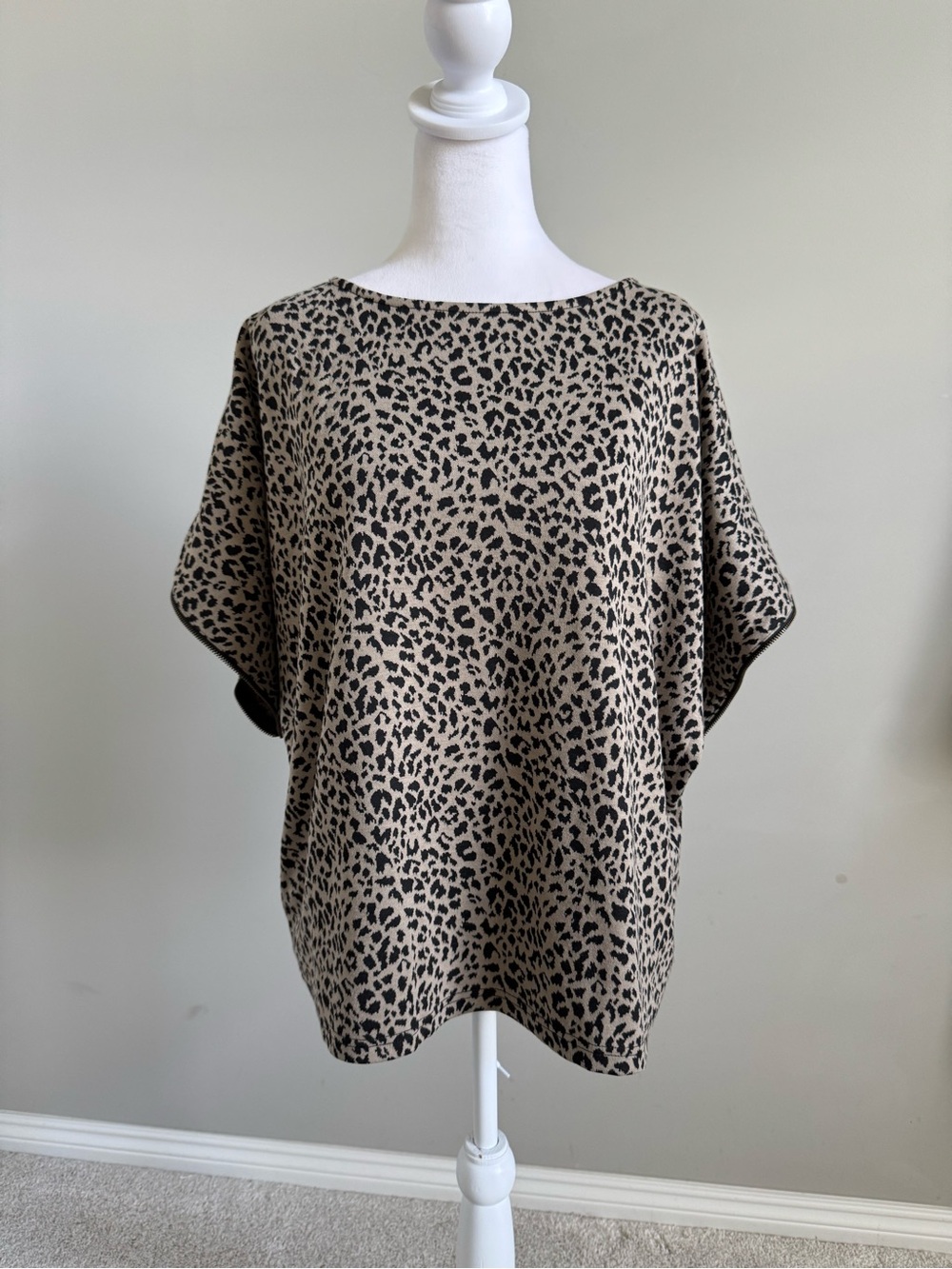 Leopard Print Dolman Sleeve Top by Doe and Rae